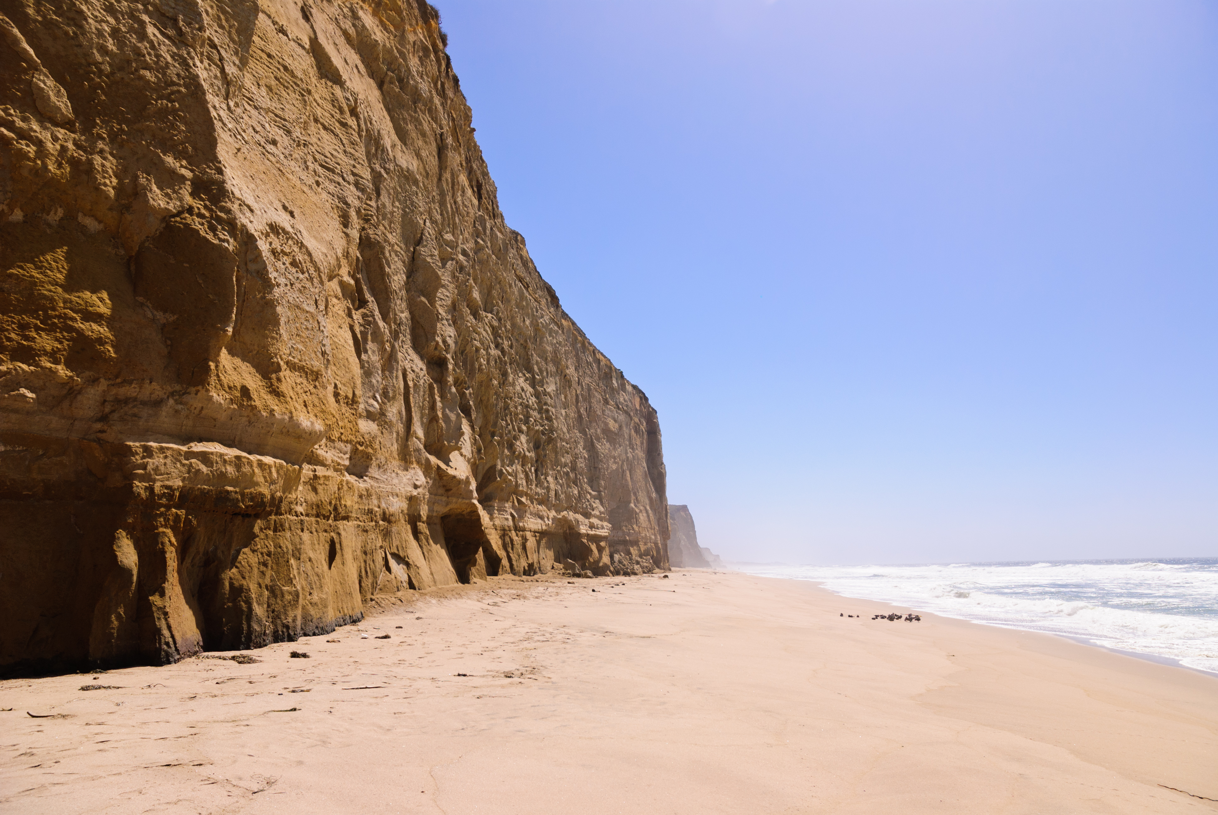 Cliff by beach, Pescadero, California