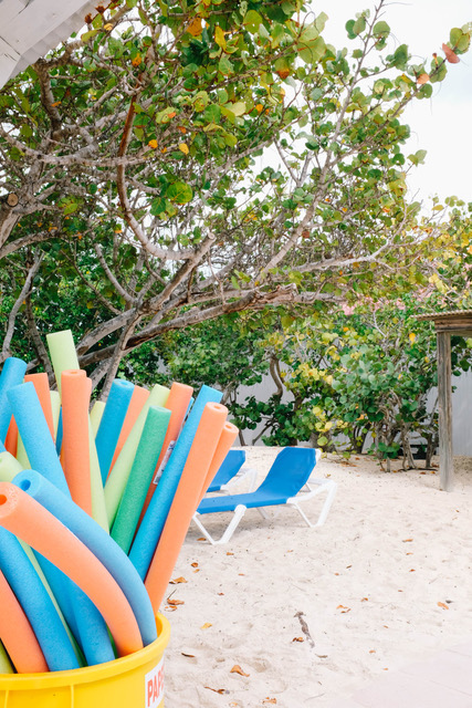 colorful pool noodles