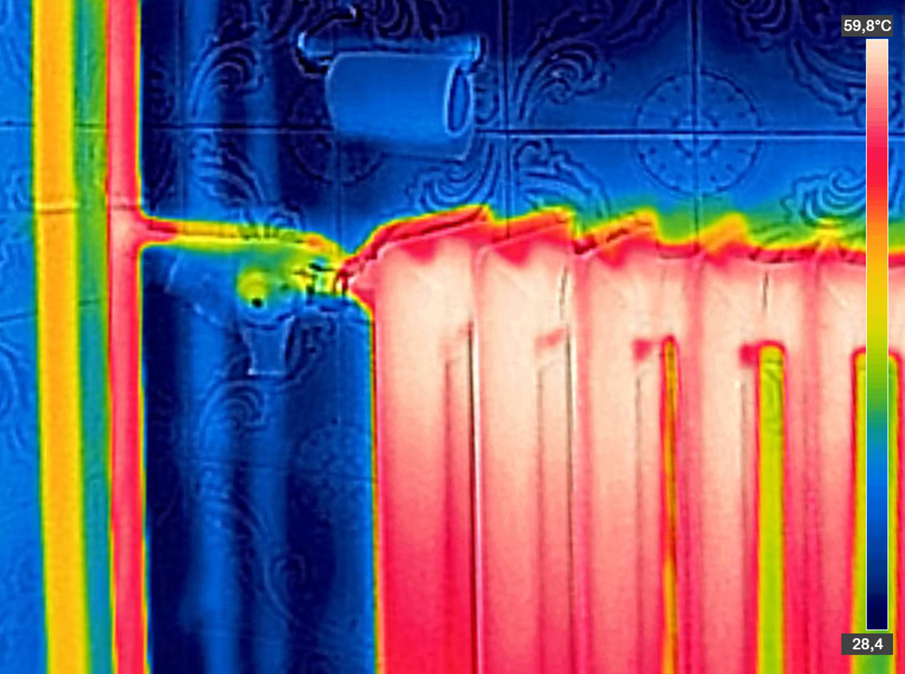 Infrared Thermal Image of Radiator Heater in house