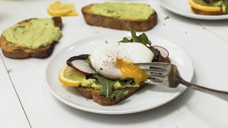 Avocado Ricotta Toast with Poached Eggs