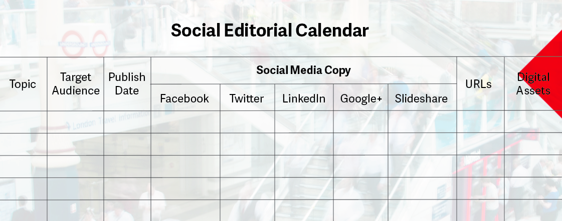 Example Social Editorial Calendar