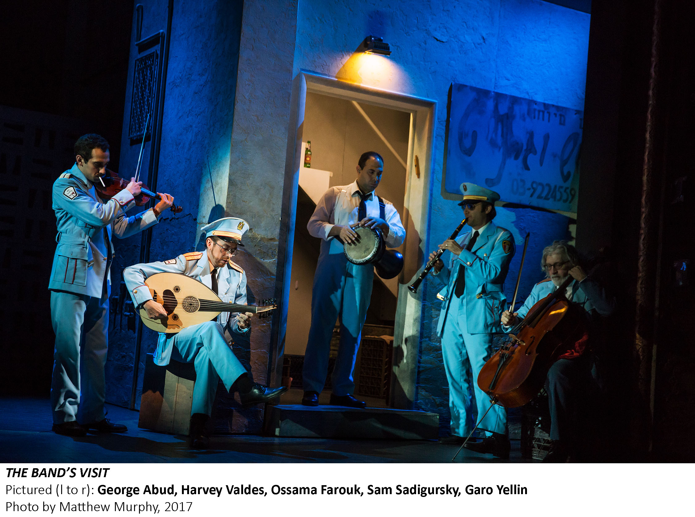 THE BAND'S VISIT George Abud, Harvey Valdes, Ossama Farouk, Sam Sadigursky, Garo Yellin, Photo by Matt Murphy, 2017.jpg