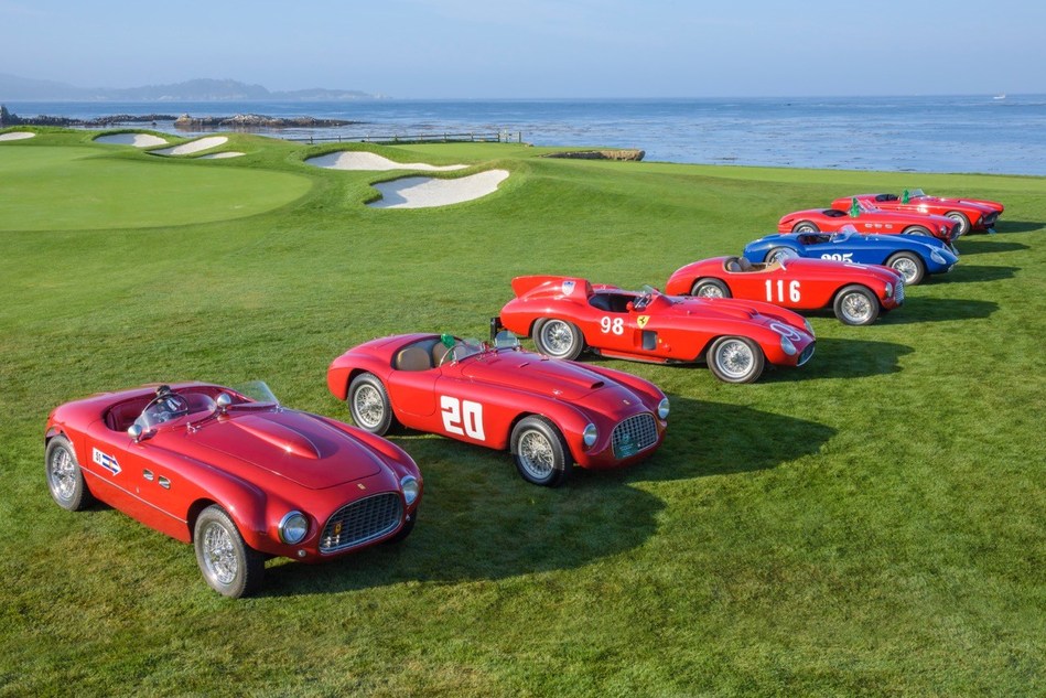 Ferrari 1950s racecars KimballStock:PebbleBeachCorncours photo.jpeg