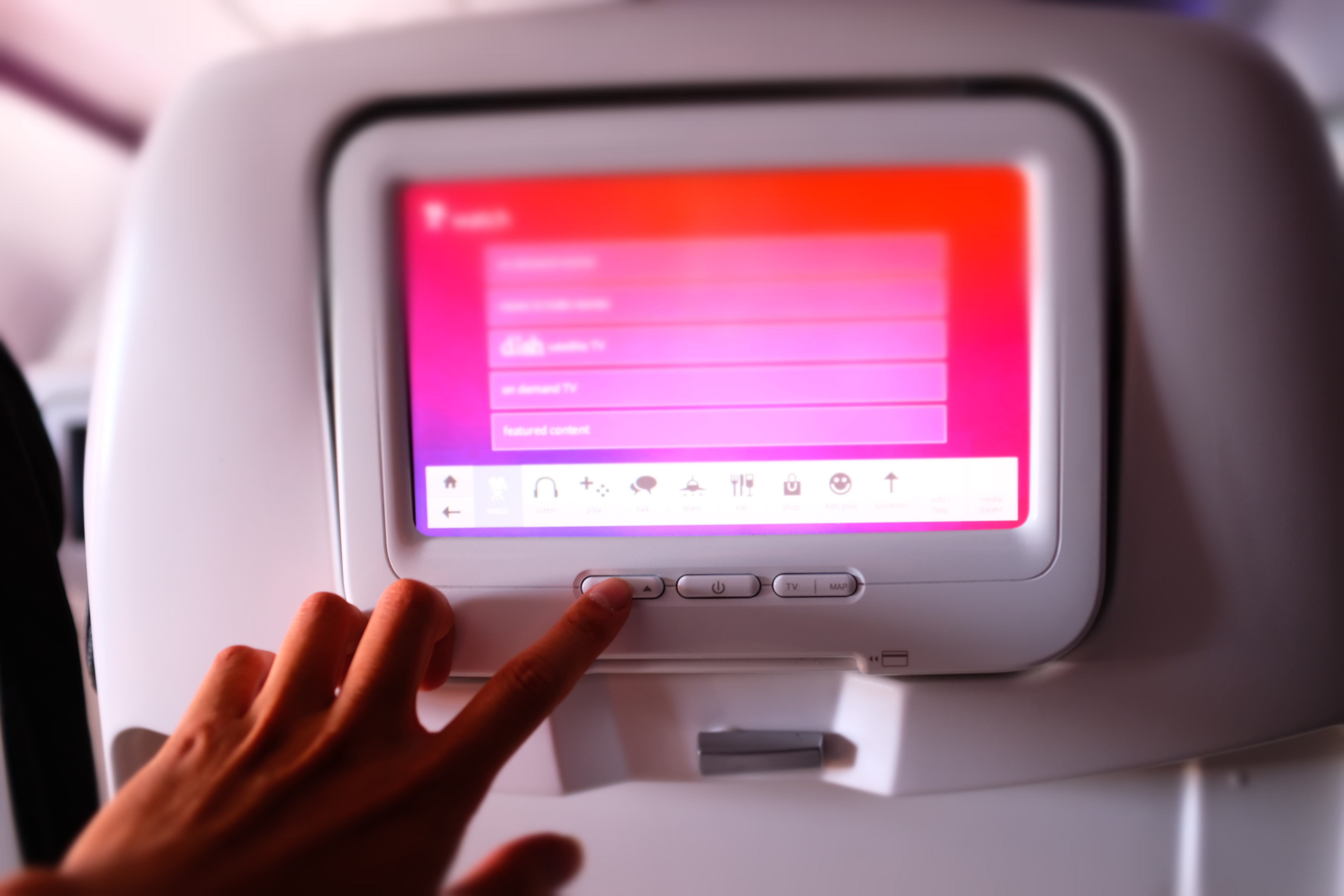 Using Inflight Entertainment on a Plane