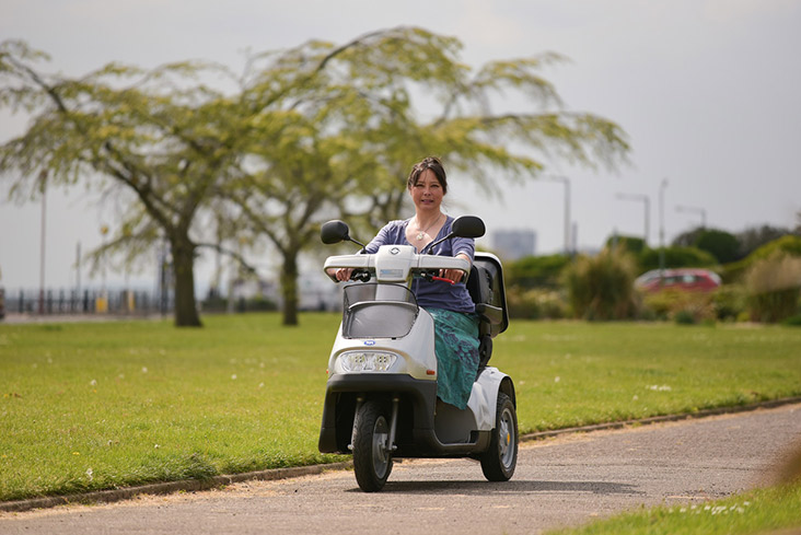 Motability Scheme customer on scooter