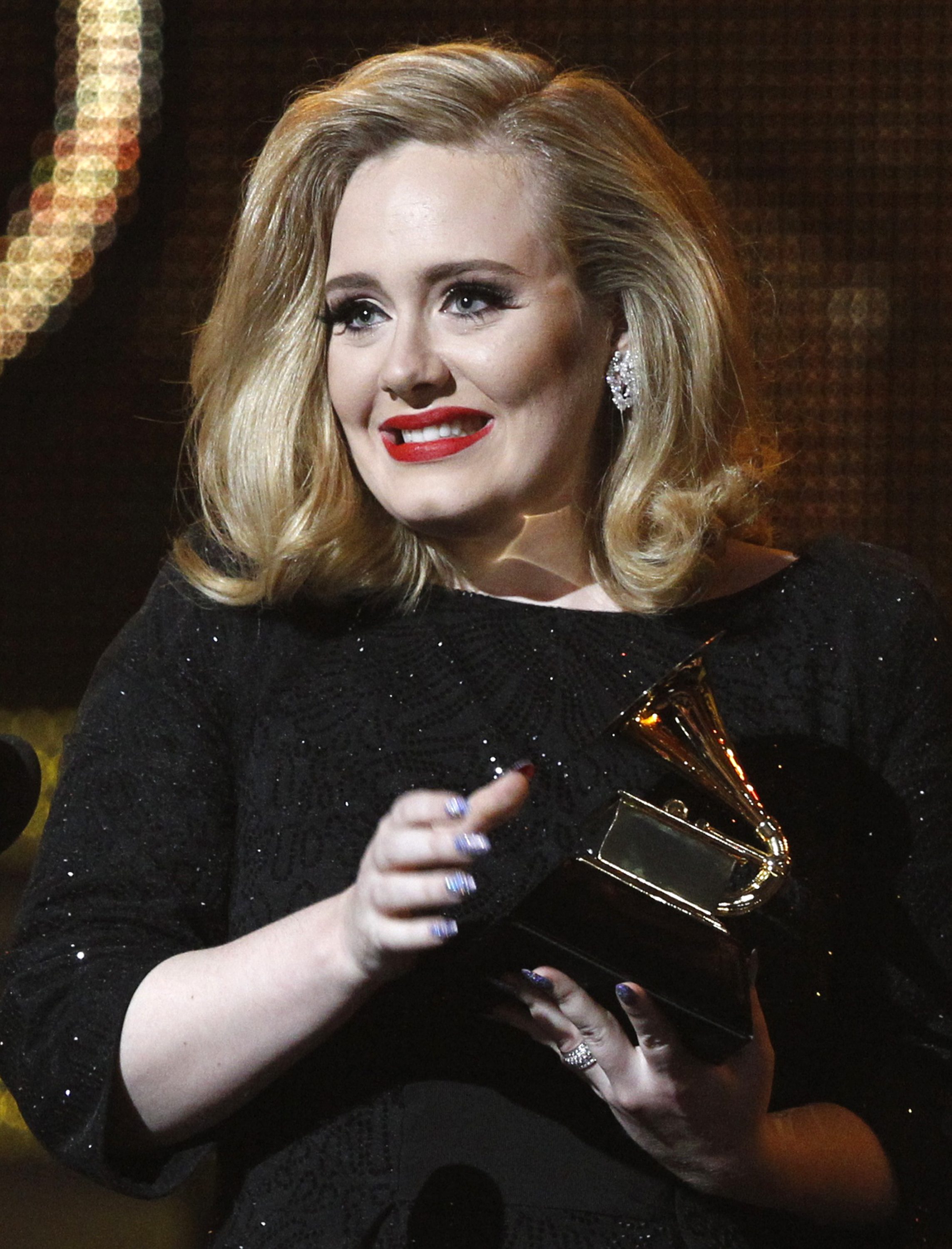 File photo of Singer Adele at the 54th annual Grammy Awards in Los Angeles
